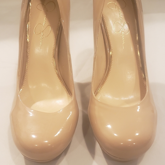 Jessica Simpson nude Heels stiletto platform pumps patent leather size 10 - Picture 10 of 11